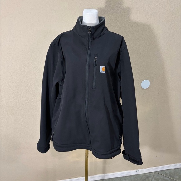 Carhartt Storm Defender Jacket Black Sz XL Rain Defender Embroider Logo Outdoor - Picture 3 of 16